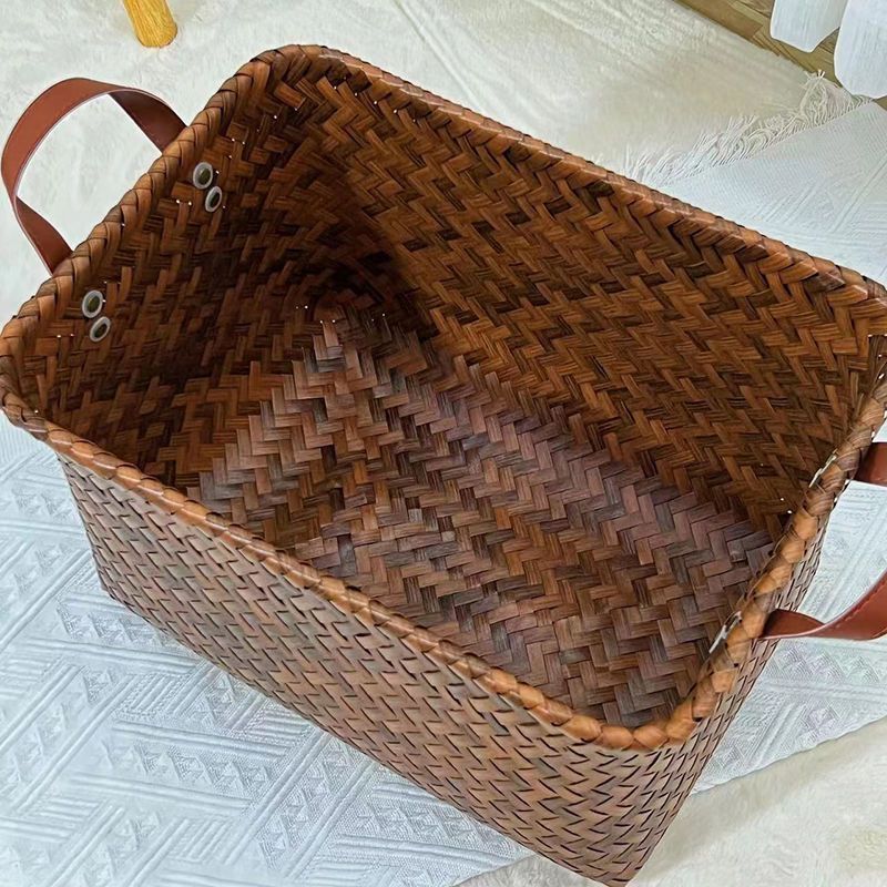 大容量美式收纳筐仿藤编衣服箱整理新款网红师推荐