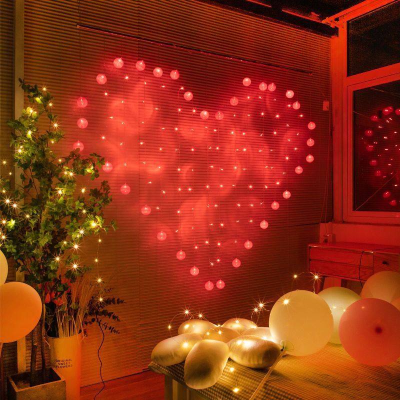 LED爱心造型灯心形窗帘求婚表白婚庆婚礼装饰棉球夹子挂件彩灯,节庆用品/礼品,装饰灯,淘宝优惠券,粉丝福利购,淘宝优惠卷