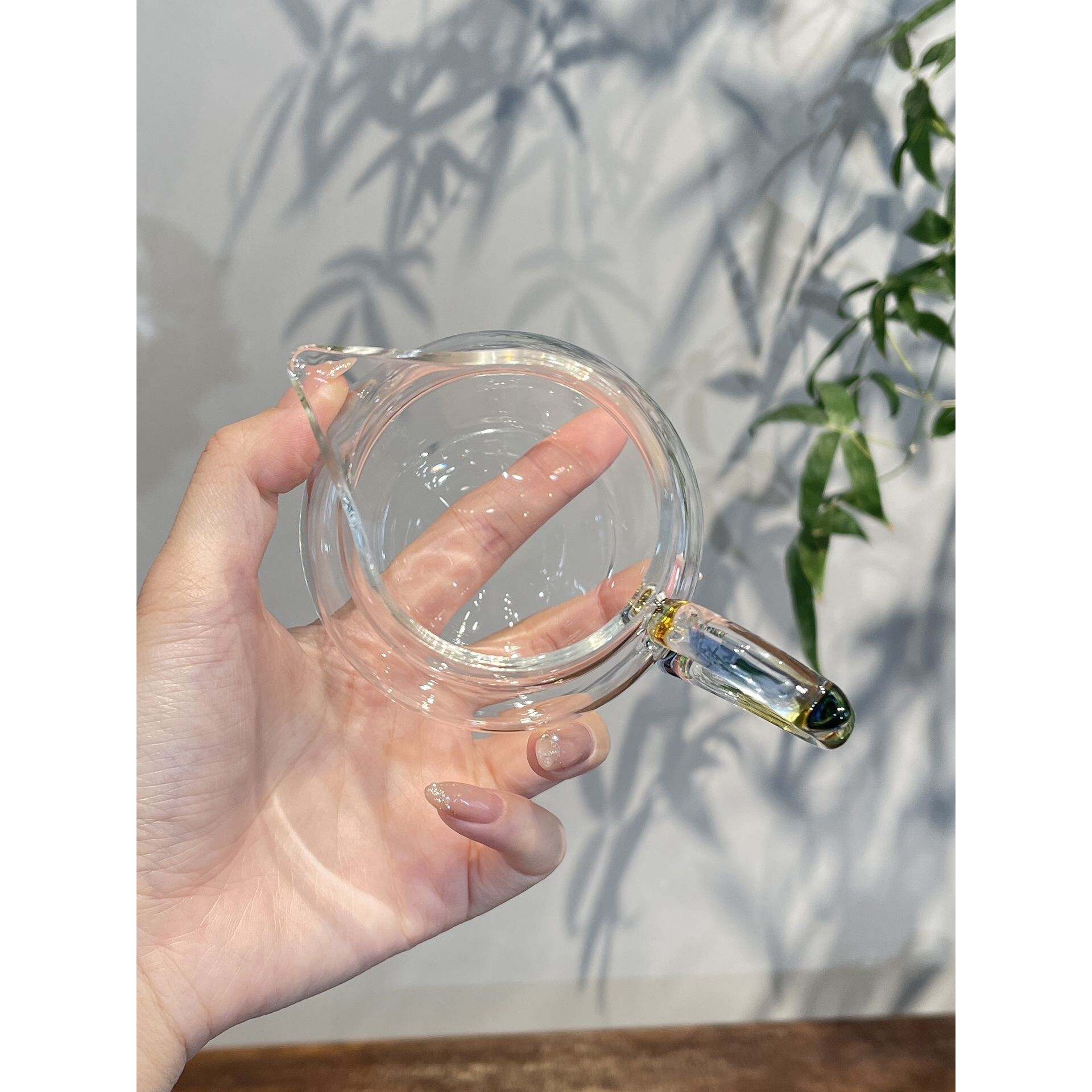 ?惊蛰 高硼硅玻璃渐变蓝葫芦公道杯简约透明分茶器匀杯茶道零配