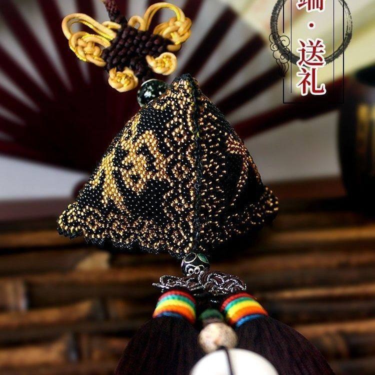 新款高档个性黑色平安福满珠绣汽车挂件手工DIY串珠子十字绣挂饰,汽车用品/电子/清洗/改装,车挂,淘宝优惠券,粉丝福利购,淘宝优惠卷