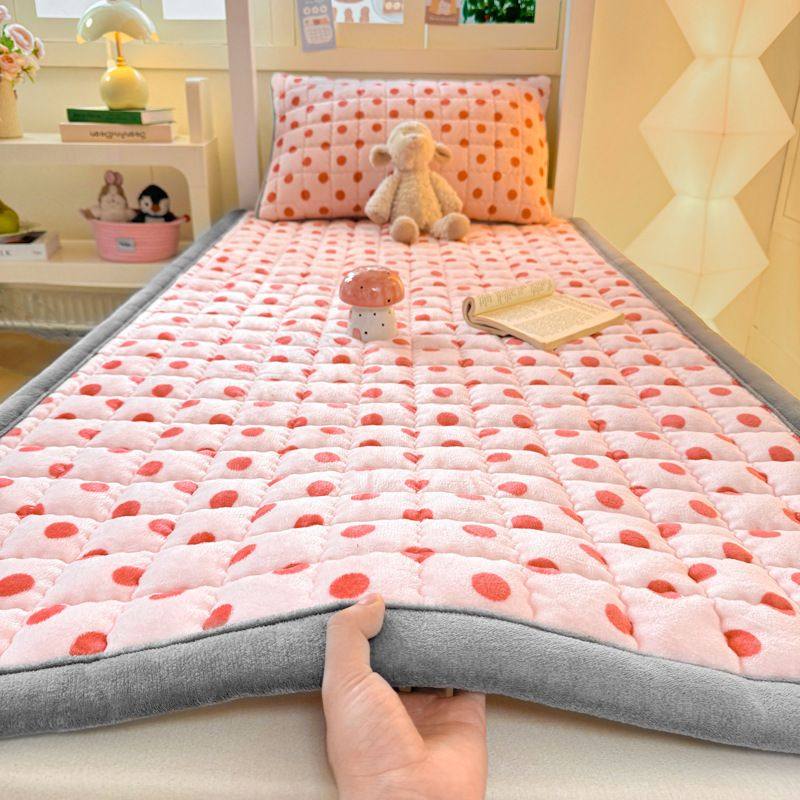 牛奶法兰绒床垫软垫家用卧室榻榻米床盖冬季加绒床单人珊瑚绒毛毯