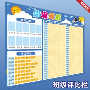 教室布置你追我赶班级评比栏墙贴中小学生表扬栏红花奖励榜贴纸