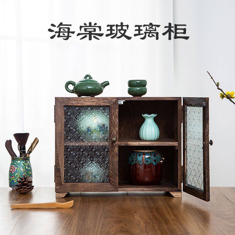 复古创意储物柜木质茶杯收纳柜zakka化妆品多功能大容量桌面橱柜