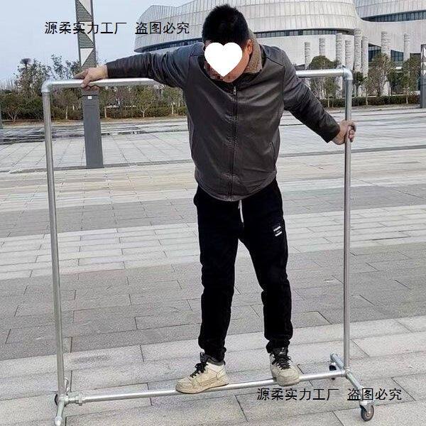 镀锌钢管水管晾衣架落地服装展示架摆地摊服装店婚纱直播卖场家用