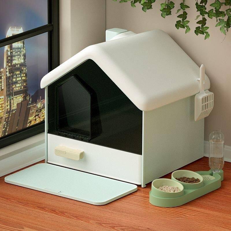 雪屋抽屉式砂盆全封闭式防臭厕所沙盆防外除臭盆子猫咪用品