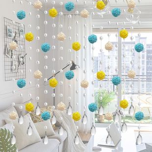 室内藤球珠帘卧室门帘客厅隔断帘过道幼儿园挂饰玄关装饰悬挂