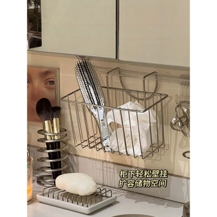 ins不锈钢置物架卫生间壁挂免打孔浴室沥水挂篮墙上化妆品收纳盒
