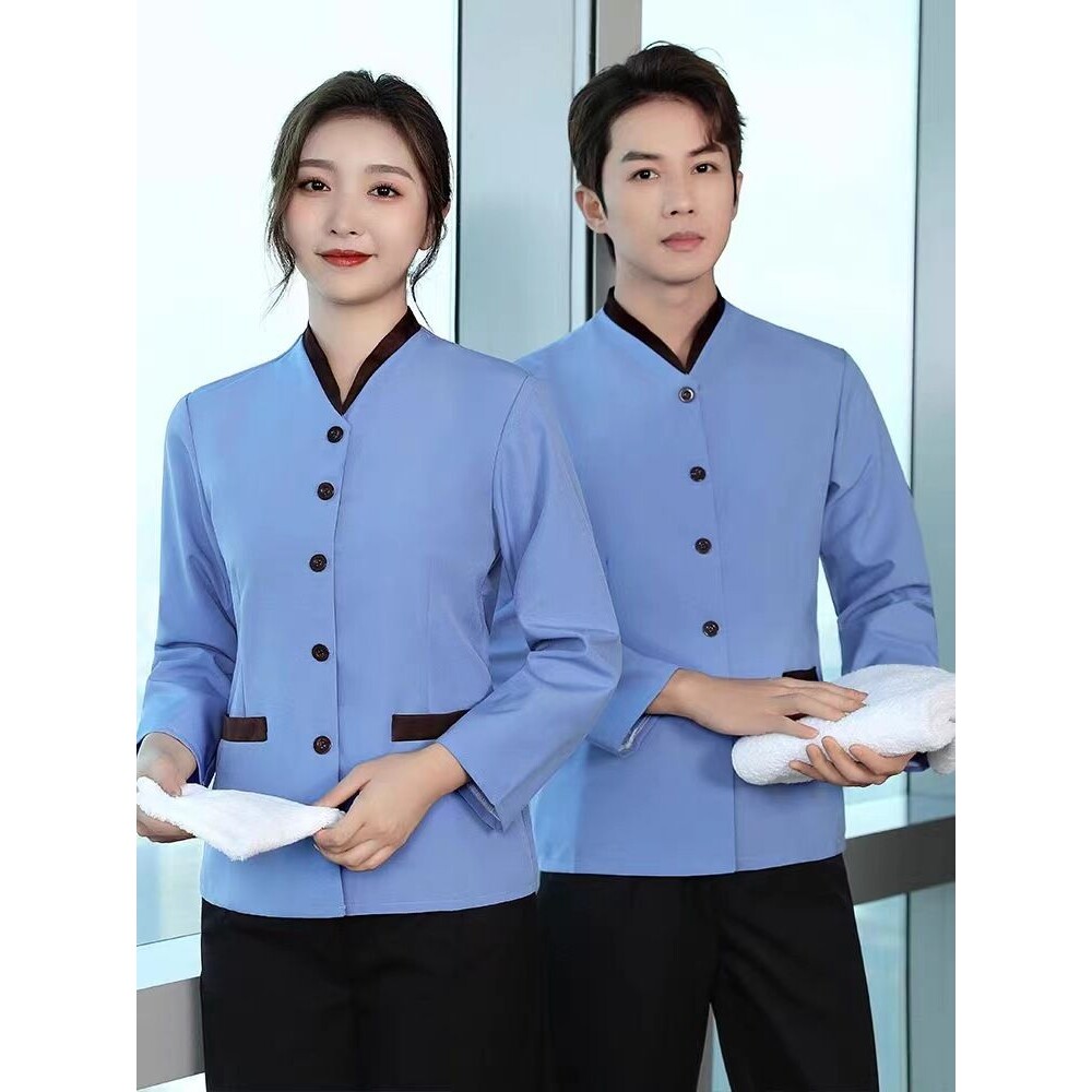 保洁工作服长袖女酒店客房宾馆楼层服务员服装家政物业售楼部秋冬