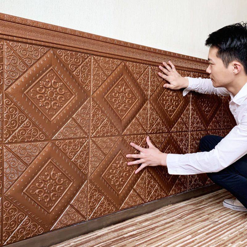 3D立体墙贴欧式墙裙护墙板自粘墙纸防水客厅墙围装饰饭店贴纸阳台,家装主材,背景墙软包,淘宝优惠券,粉丝福利购,淘宝优惠卷