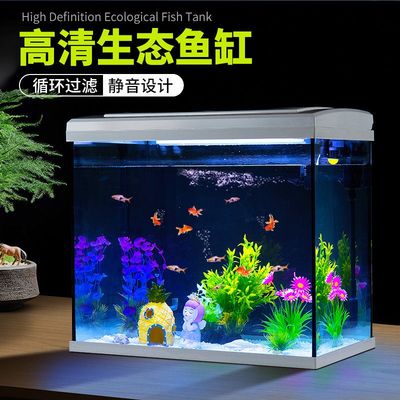 鱼缸客厅家用懒人免换水桌面玻璃中小型造景水族箱生态创意金鱼缸