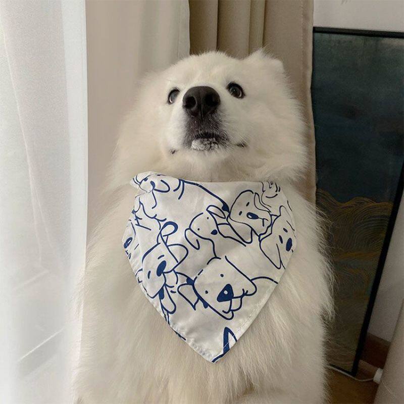 宠物狗狗三角巾柴犬柯基口水双面不粘毛猫咪围巾