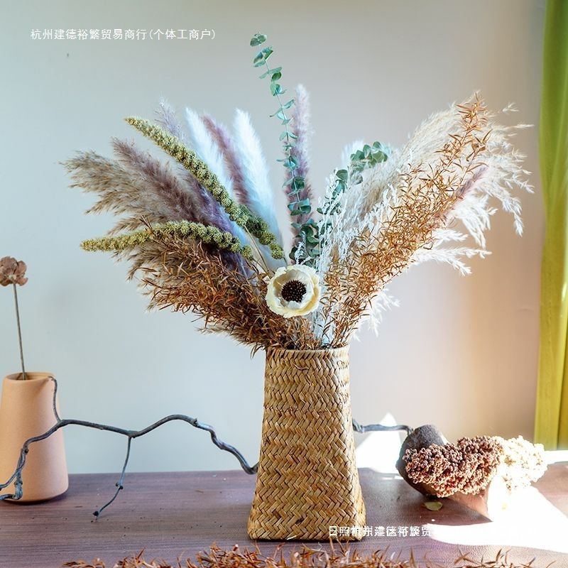 文艺复古天然芦苇干花束套装民宿服装店橱窗装饰家居桌面真花摆件