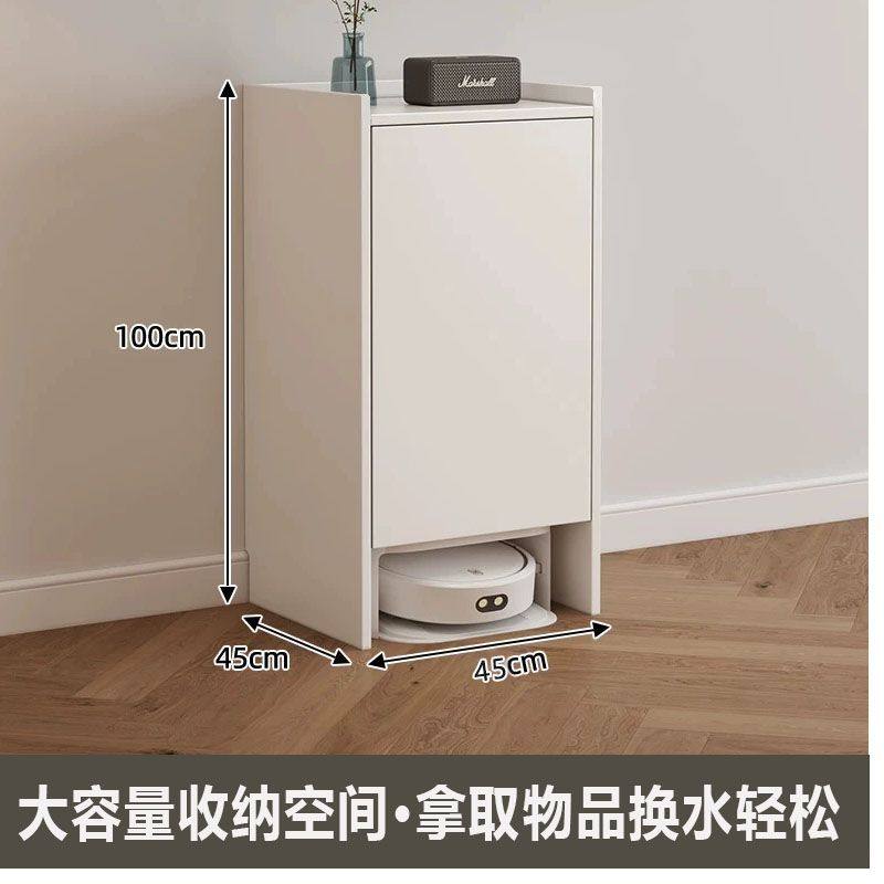?实木扫地机置物柜收纳柜石头扫地机架子追觅云鲸通用型带门基站