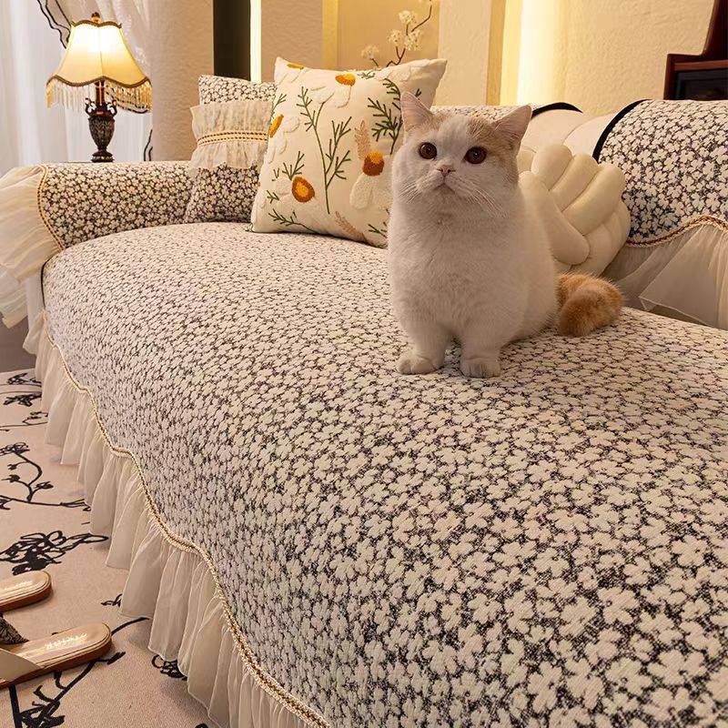 2025春季新款小清新沙发垫法式裙摆皮沙发套罩巾四季通用防滑布艺,居家布艺,沙发套,淘宝优惠券,粉丝福利购,淘宝优惠卷