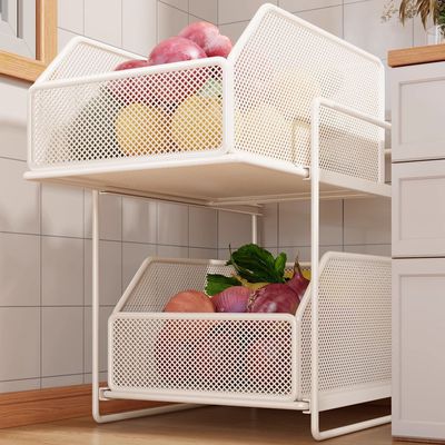 厨房蔬菜置物架放水果家用落地多功能收纳台面调料多层菜篮菜筐子