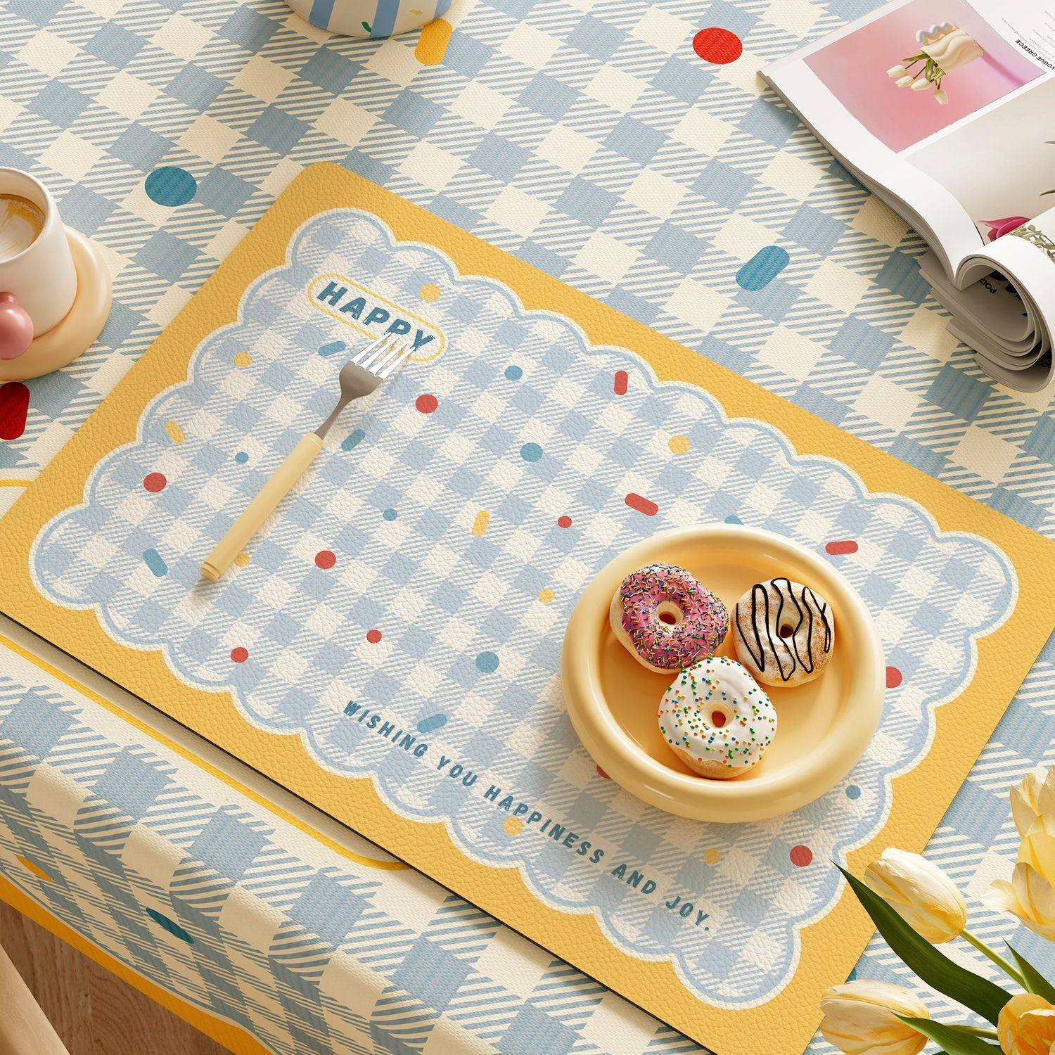 奶油风餐垫防水防油免洗桌布小块桌垫咖啡机桌面垫餐桌防烫隔热垫