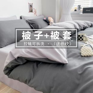 夏被丝绵被子带被套宿舍夏季单人两件套双人加厚秋冬款春秋棉被芯