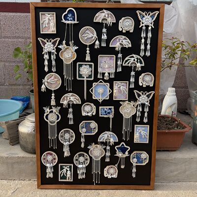 国风创意可亮灯发光冰箱贴仿宋锦织金缎蒙古袍布料网红爆款