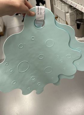 特拉普霍浴缸防滑垫浴室洗漱防摔地垫浅青绿色43x43 厘米