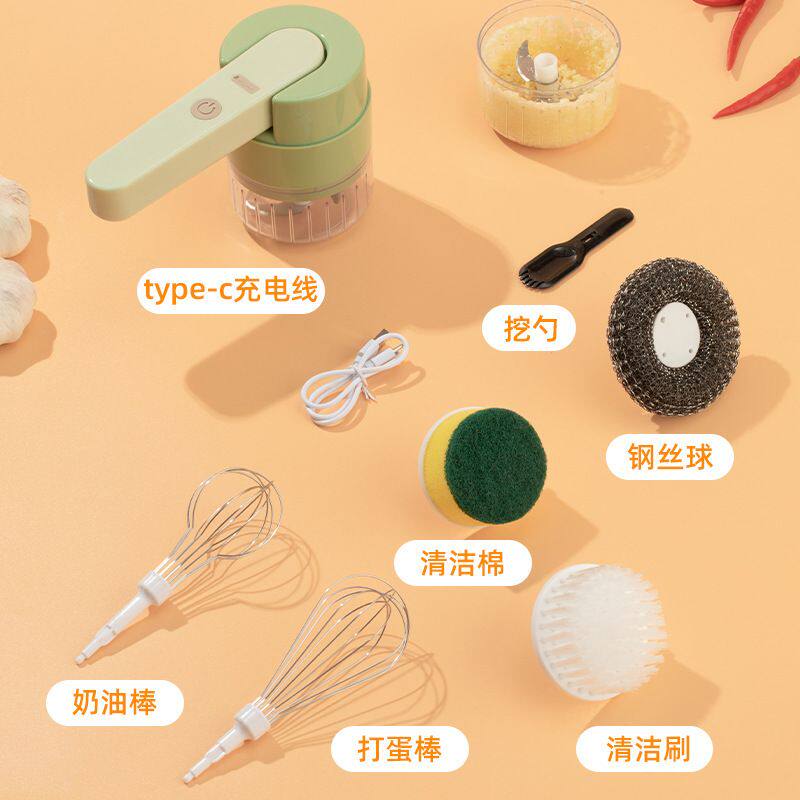 无线电动六合一打蒜器打蛋器多功能家用奶油自动打发器蛋糕烘焙