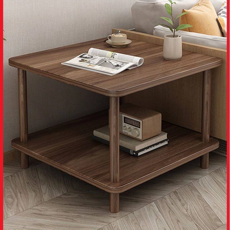 实木小桌子沙发边几客厅家用茶几置物架小户型方桌鱼缸打印机架子