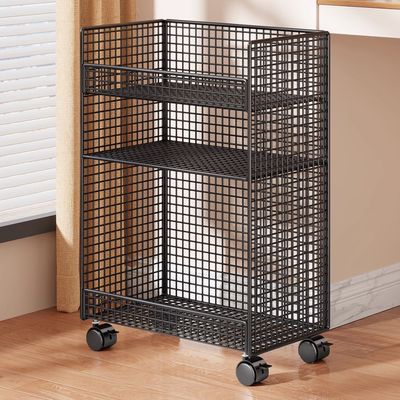 桌下置物架办公室工位可移动小推车收纳柜多层放书包带滑轮神器箱