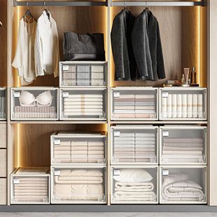 聚丙烯透明抽屉式收纳盒家用简约塑料储物箱易用整装简易收纳柜