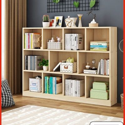 实木儿童书架格子柜置物架落地松木矮柜客厅收纳组合幼儿园储物柜