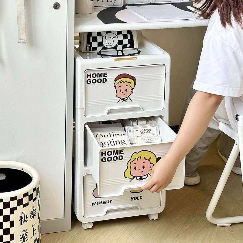 可移动落地置物架大抽屉式桌下办公室宿舍家用储物书桌收纳小推车