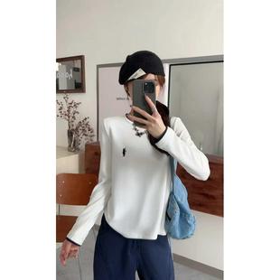 【拉尔伦保罗】25秋季新款通勤长袖圆领套头T恤秋冬春季修身0532-