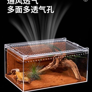 爬虫亚克力饲养盒爬宠盒守宫蜥蜴角蛙宠物蛇推拉式 磁吸透明爬箱缸