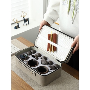 紫砂旅行陶瓷功夫茶具小套装 简约办公室茶杯泡茶s^ 家用户外便携式