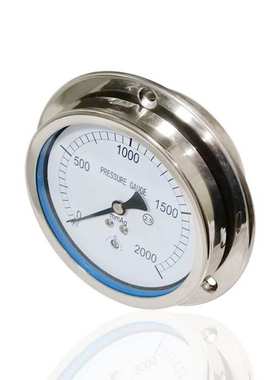 供全钢膜盒微压表轴向带前边不锈钢压力表法兰YEBF100ZT 2000mmAq