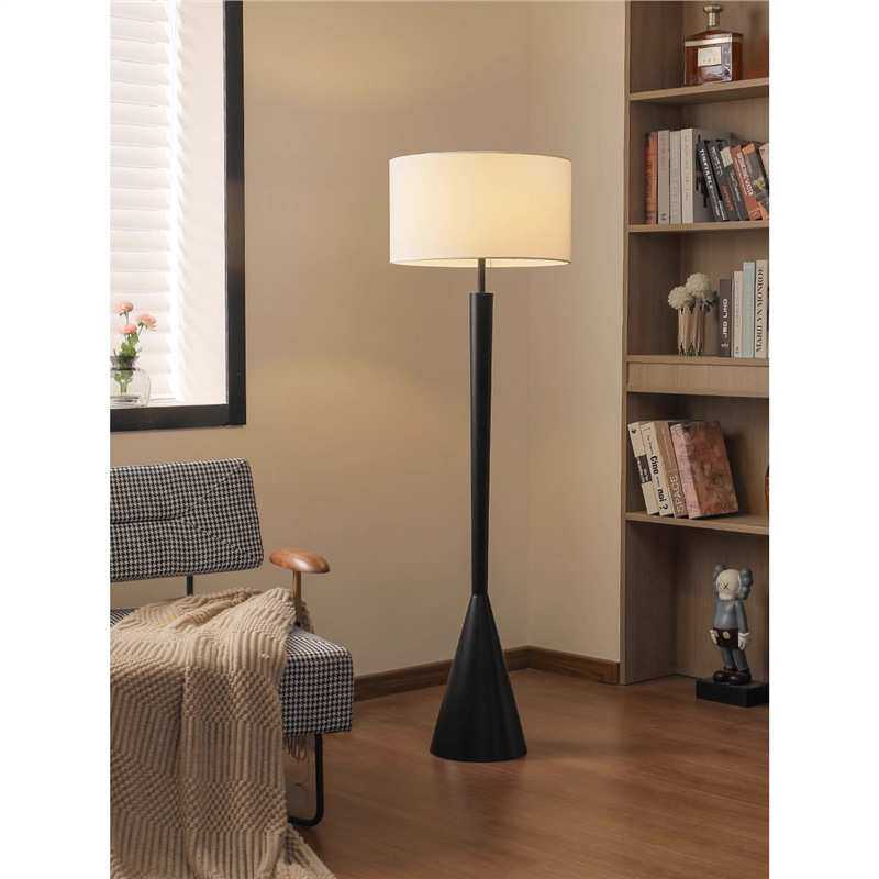 中古风客厅沙发旁摆件落地灯布艺灯罩书房卧室酒店大堂立式台灯