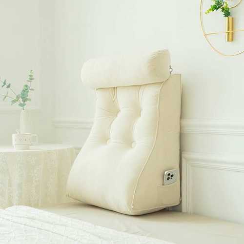 床头大靠背三角靠垫沙发护腰靠垫办公室靠背垫床上护颈靠枕可拆洗