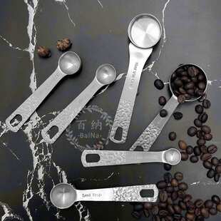 烘焙工具新款不锈钢扎花量杯量匙套装带刻度量勺压花手柄厨具组合