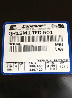 QR90K1-TFD-551 QR12M1-TFD-501 QR15M1-TFD-551/550 谷轮压缩机