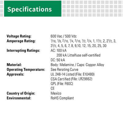 littelfuse0KLK030.T力特 10x38mm小型快熔保险丝KLK030