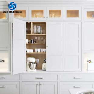 橱柜折叠门无下轨道配件 小型铝合金推拉双折门移门吊轮滑轨五金