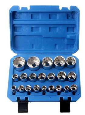 厂家汽修套筒套装19件套21pcs 1/2大飞六角梅花套筒扳手组合工具
