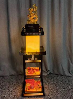 LED滚屏发光龙头果盘架小吃碟KTV酒吧VIP三层水果架深渊龙形果盘