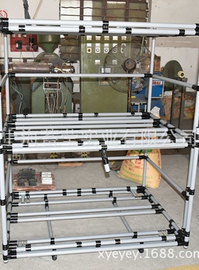 低价销售上海厂家灰色线棒精益管推车工具车