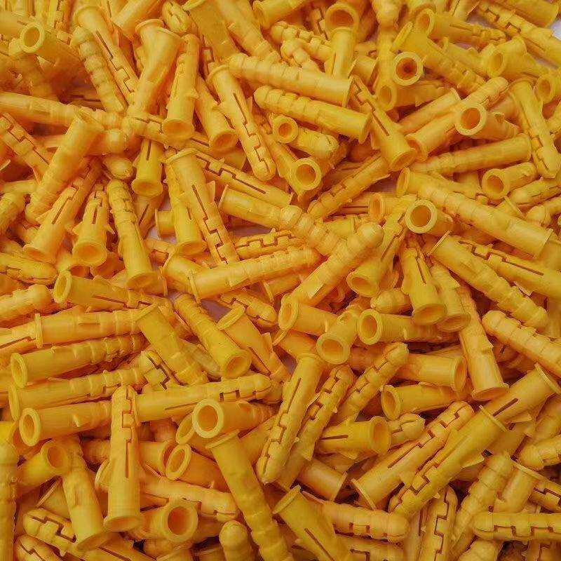 6个膨胀管国标小黄鱼尼龙塑膨胀管M8塑料膨胀螺丝管