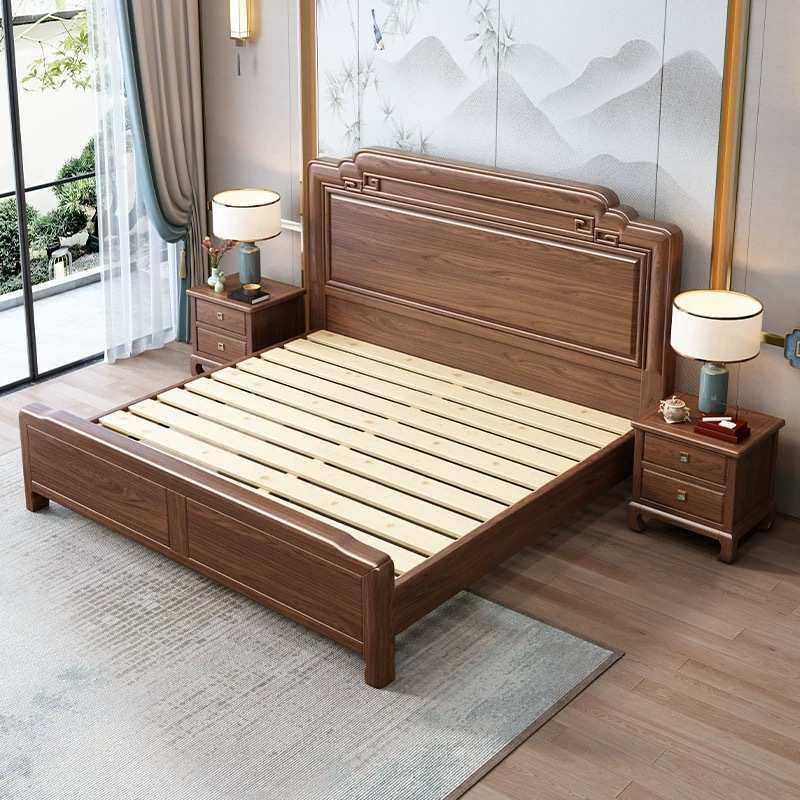 新中式乌金木实木床1.8米双人床卧室1.5米单人床高箱储物实木婚床,3C数码配件,USB灯,淘宝优惠券,粉丝福利购,淘宝优惠卷