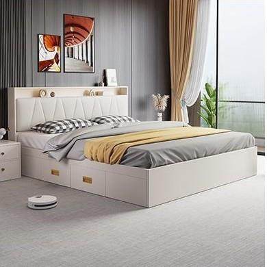 现代简约双人1.8x2米床收纳榻榻米1.5米板式床现代简约高箱储物床