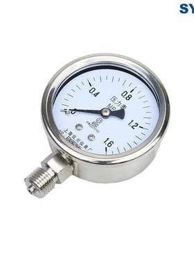 仪表 Y-60BF 304不锈钢压力表 耐高温耐腐蚀真空液压气压