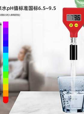 红色ph-98108数显式大屏PH检测笔水质酸碱度实验室专用