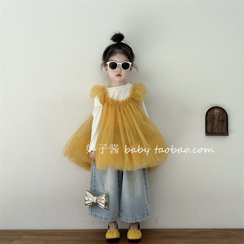 儿童洋气蓬蓬网纱连衣裙2025新款韩版女宝宝春款公主镂空吊带裙潮,童装/婴儿装/亲子装,连衣裙,淘宝优惠券,粉丝福利购,淘宝优惠卷