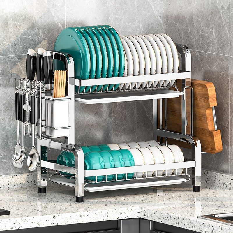 不锈钢碗碟收纳架沥水架放碗碟盘子碗筷台面家用厨房多功能置物架,厨房/烹饪用具,厨房置物架/置物柜/角架,淘宝优惠券,粉丝福利购,淘宝优惠卷