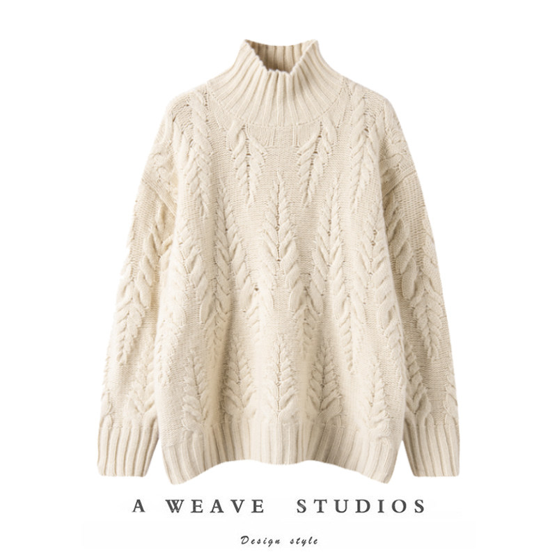 上身太气质!100羊绒衫女半高领加厚羊绒打底衫套头绞花毛衣,女装/女士精品,羊绒衫,淘宝优惠券,粉丝福利购,淘宝优惠卷